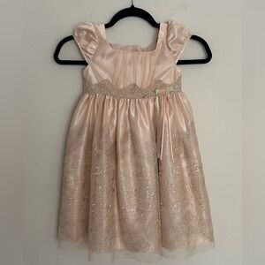 Bonnie Jean Blush and Gold Elegant Dress